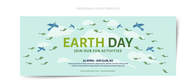 Flat earth day social media cover template