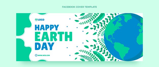 Flat earth day social media cover template