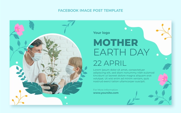 Free Vector flat earth day social media post template