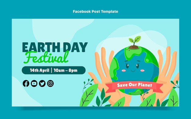 Free Vector flat earth day social media post template