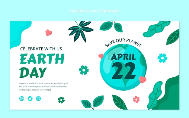 Flat earth day social media promo template