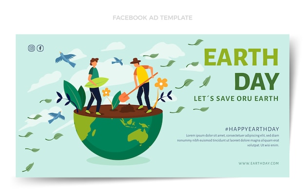 Flat earth day social media promo template