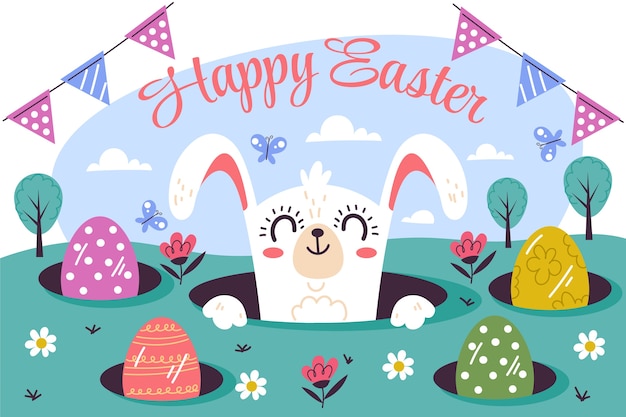 Flat easter background