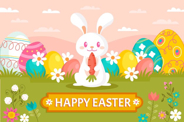 Flat easter background