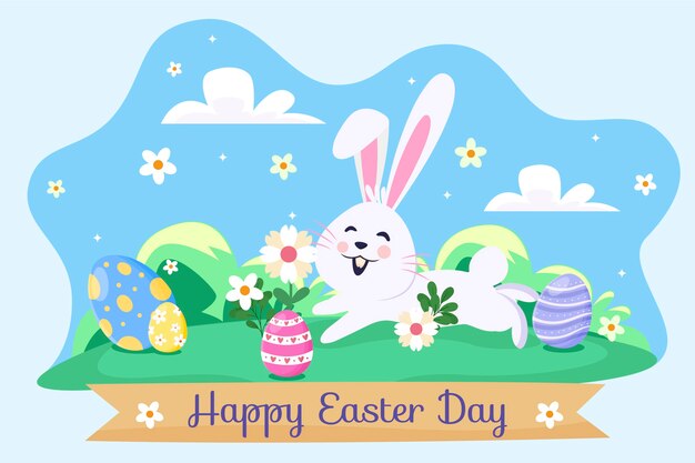 Flat easter background