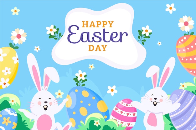 Flat easter background