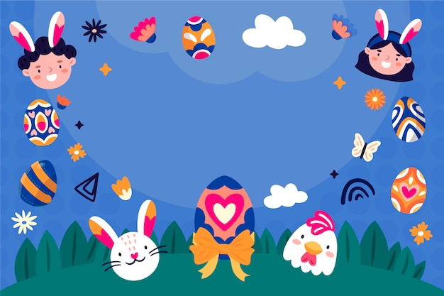 Flat easter background