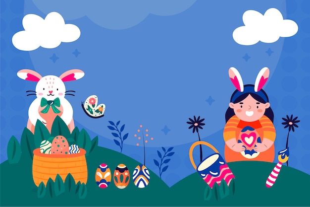 Flat easter background