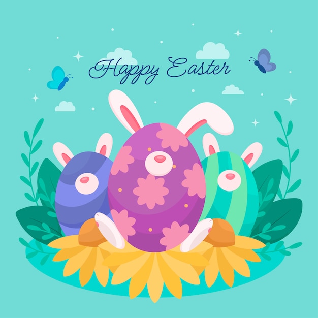 Flat easter background