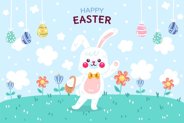 Flat easter background