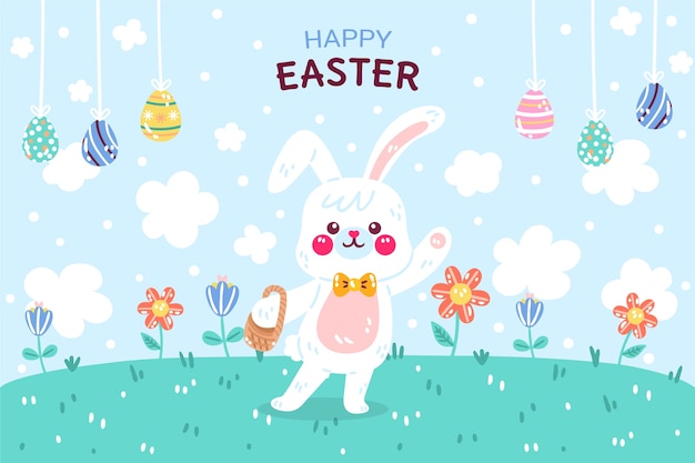 Flat easter background