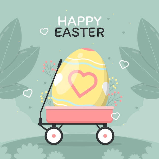 Free Vector flat easter car illustration