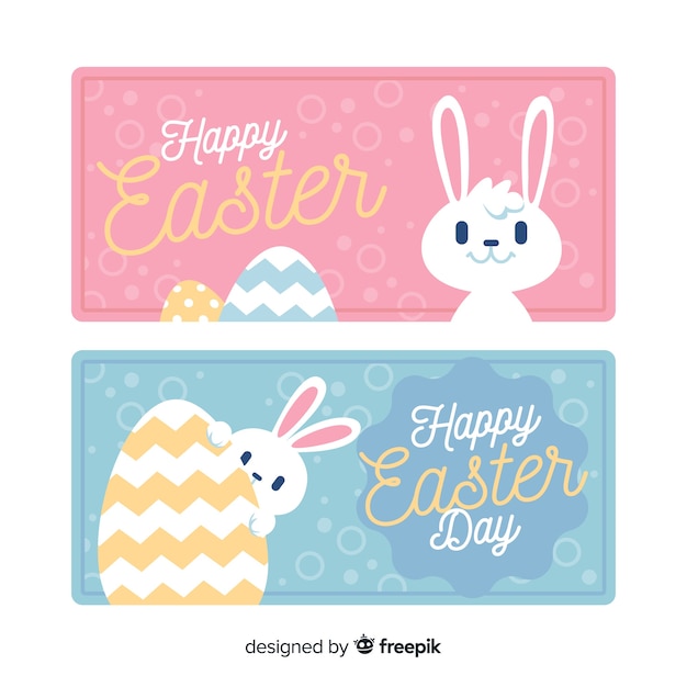 Flat easter day banner