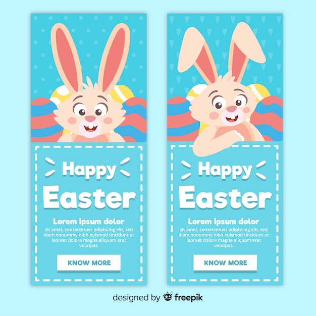 Flat easter day banner