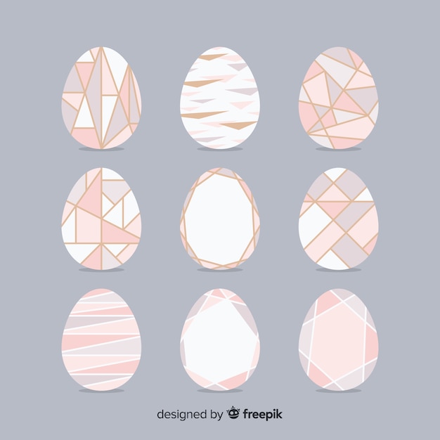 Free vector flat easter day egg collection