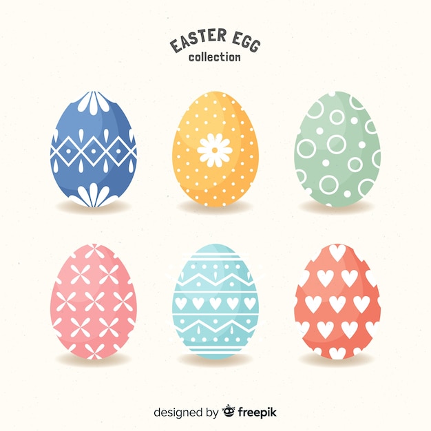 Free Vector flat easter day egg collection