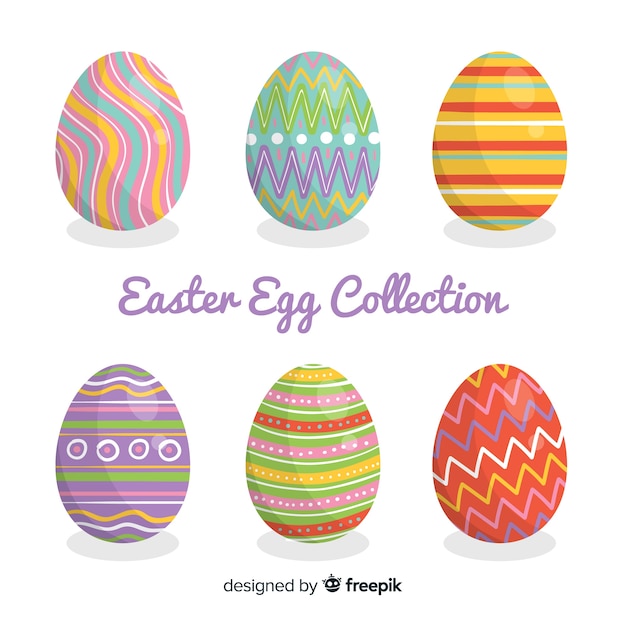 Free Vector flat easter day egg collection