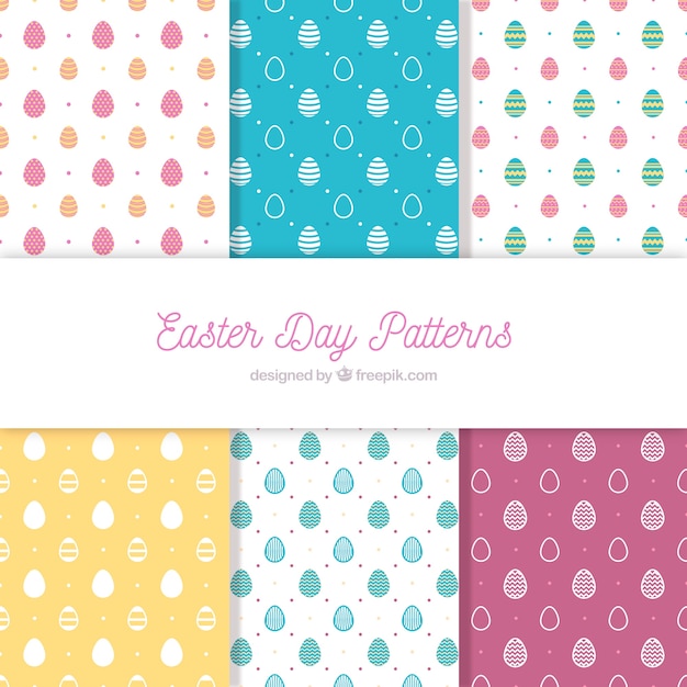 Free vector flat easter day pattern collection