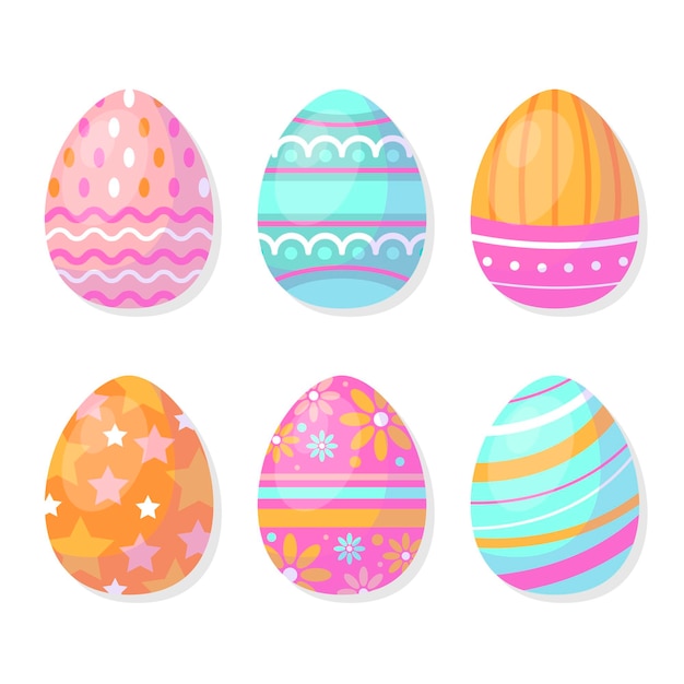 Free vector flat easter egg collection