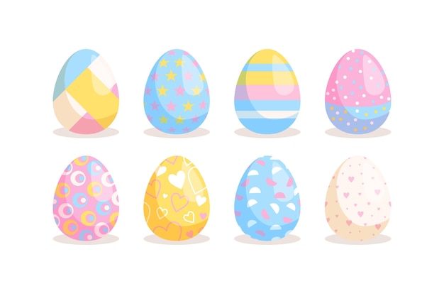 Flat easter egg collection