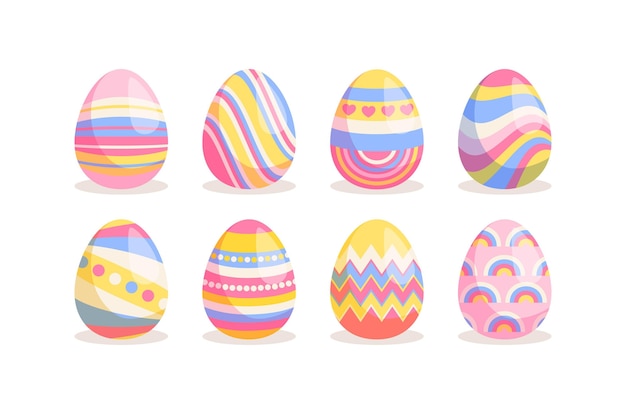 Flat easter egg collection