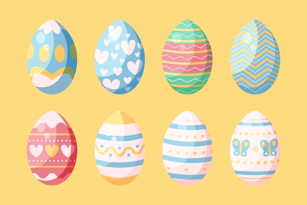 Flat easter egg collection