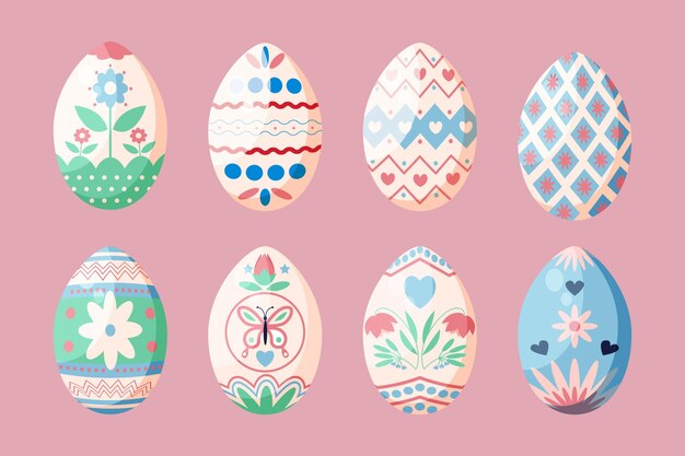 Flat easter egg collection