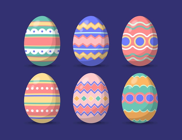 Flat easter egg collection