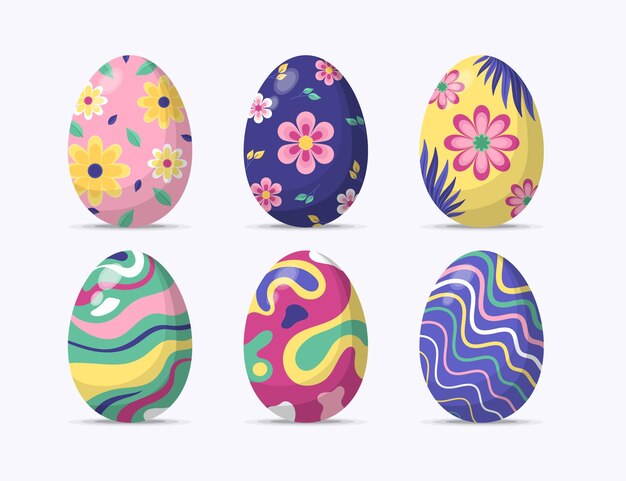 Flat easter egg collection