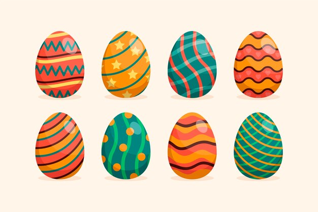 Flat easter egg collection