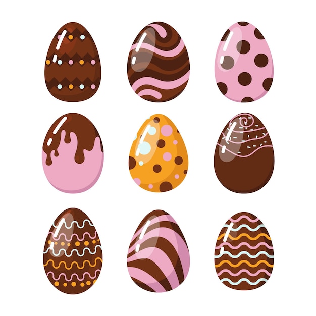 Flat easter egg collection