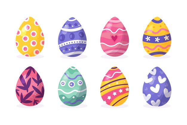 Flat easter egg collection