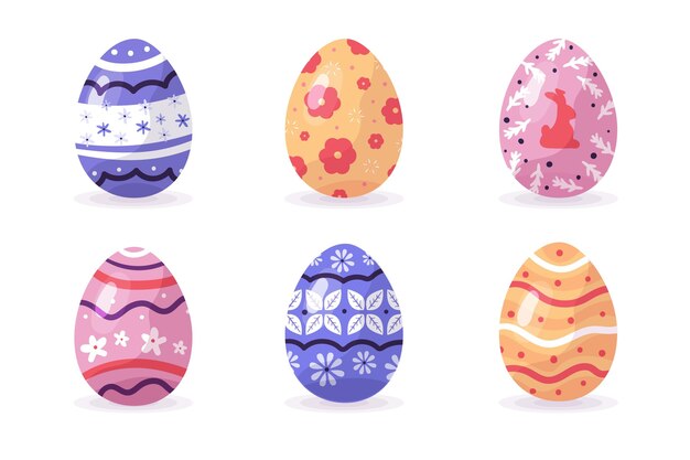 Flat easter egg collection