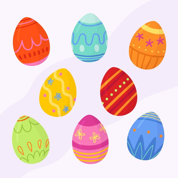 Flat easter egg collection