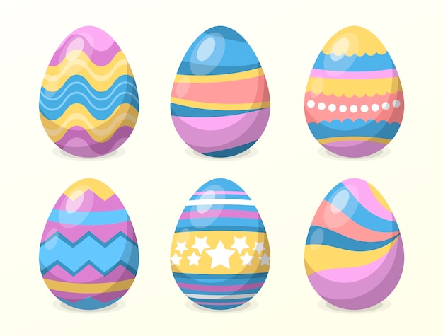 Free Vector flat easter egg set