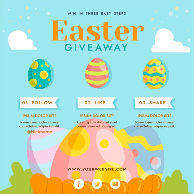 Flat easter giveaway illustration