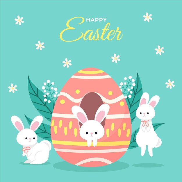 Flat easter illustration