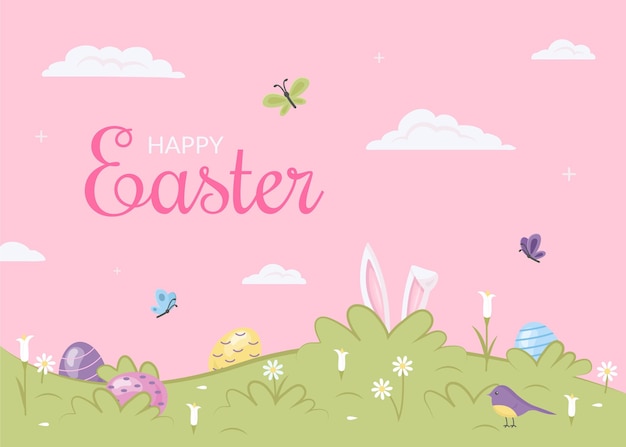 Flat easter illustration