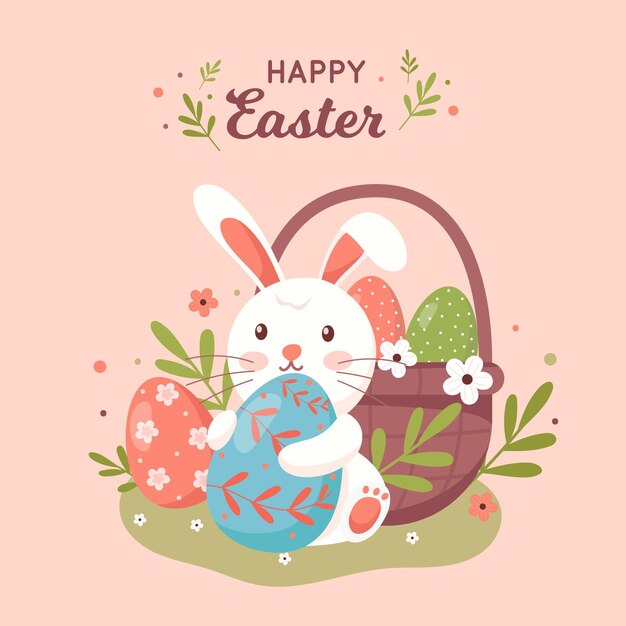 Flat easter illustration