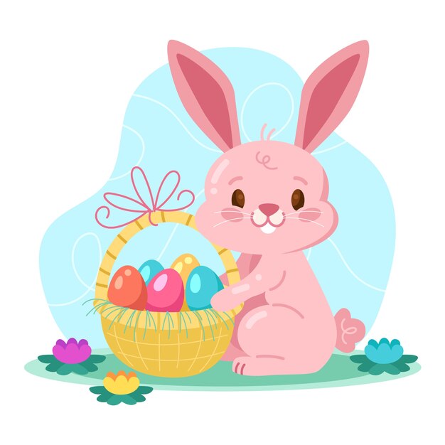 Flat easter illustration