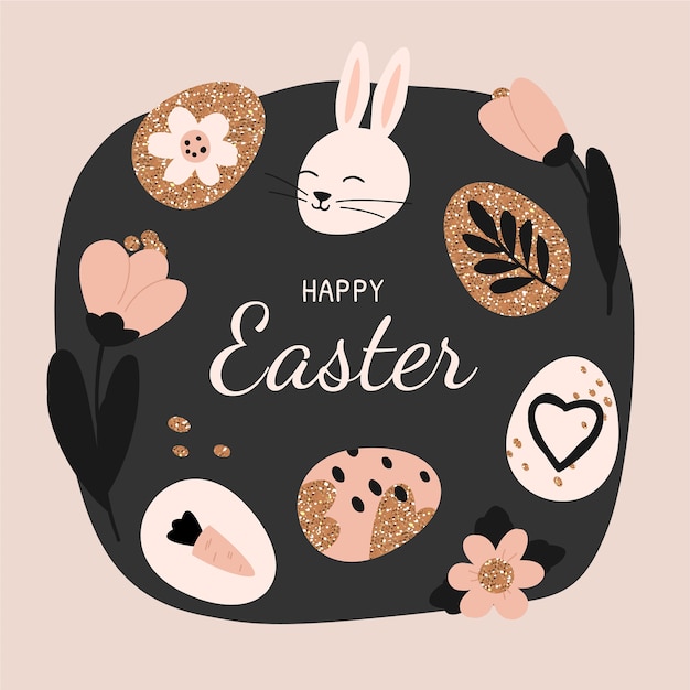 Flat easter illustration