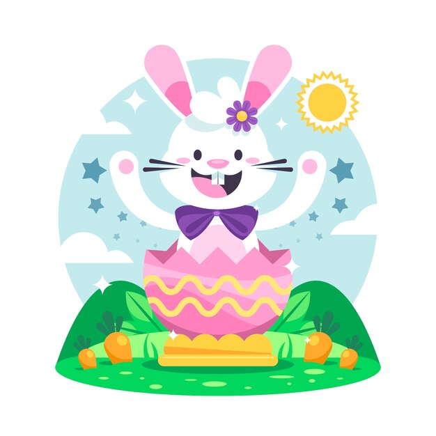 Flat easter illustration