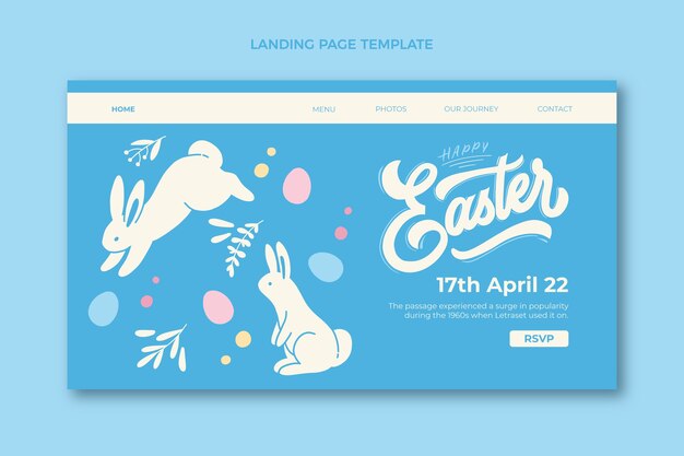 Flat easter landing page template