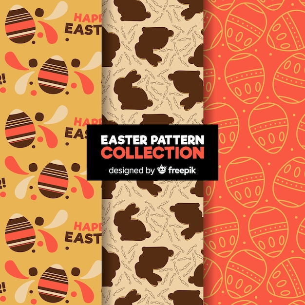 Free Vector flat easter pattern collection