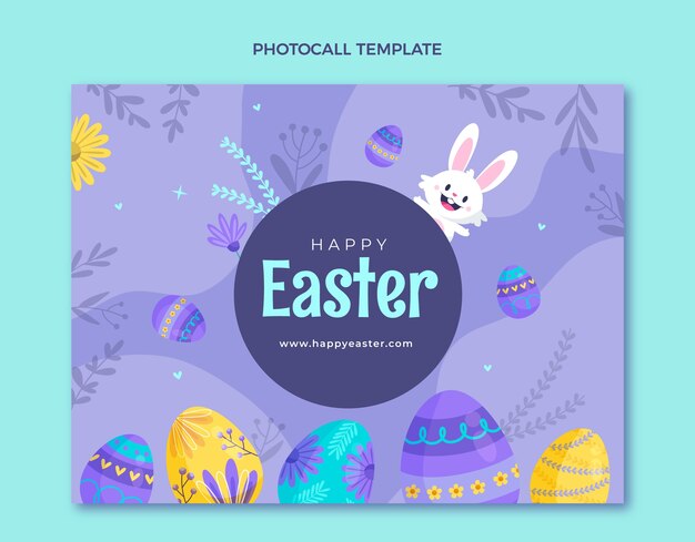 Flat easter photocall template