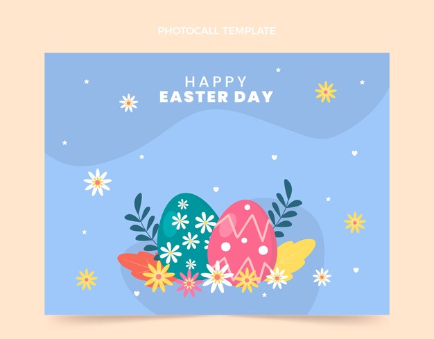 Flat easter photocall template