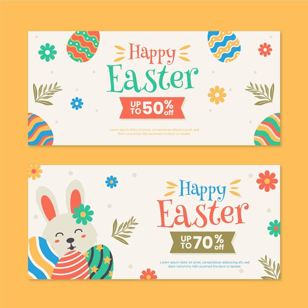 Flat easter sale banner