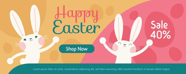 Flat easter sale banner