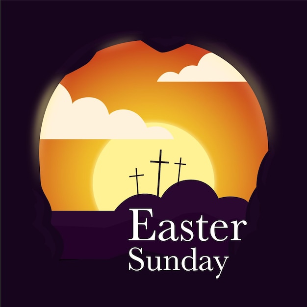 Free Vector flat easter sunday illustration