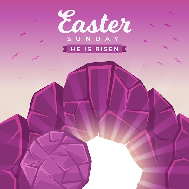 Free Vector flat easter sunday illustration